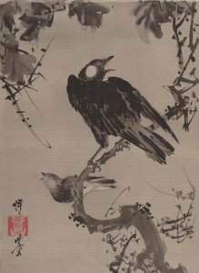 Daldaki Starlings, yak. 1887. by Kawanabe Kyosai