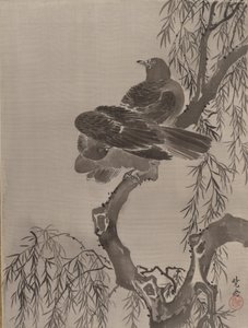 Bir Daldaki İki Kuş, yak. 1887. by Kawanabe Kyosai