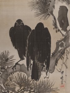 Çam Dalı Üzerinde İki Karga, M.Ö. 1887. by Kawanabe Kyosai