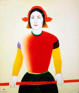 Kırmızı Kutuplu Bir Kız, 1932-1933. by Kazimir Severinovich Malevich