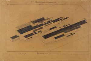 Modern binalar, 1923-1924 by Kazimir Severinovich Malevich