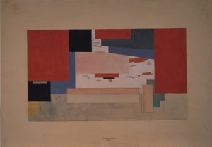 Süprematizm. Tiyatro perdesi için eskiz by Kazimir Severinovich Malevich