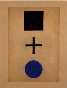 Süprematizm: kare, haç, daire Guaj resmi Kazimir Malevich (Malevich, Malevich) (1878-1935) 1919-1920 Özel koleksiyon by Kazimir Severinovich Malevich