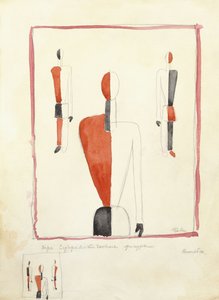 Üç Süprematist Figür, c. 1921-2 by Kazimir Severinovich Malevich