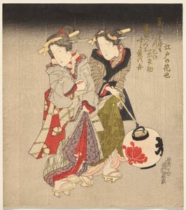 fukagawa fahişe ve gece hizmetçi by Keisai Eisen
