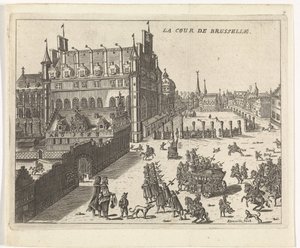 Brüksel mahkemesinin görünümü, 1673. La cour de Brusselle (nesne üzerindeki başlık) by Kemnitz