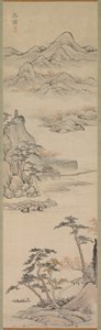 Kayıkçılar ile manzara, 18. yüzyılın sonu ile 19. yüzyılın başı. by Kenkado Kimura