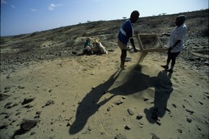 Allia Körfezi, Kenya; Turkana; Fosil ararken, Alan Walker, Pennsylvania Eyalet Ünive... by Kenneth Garrett