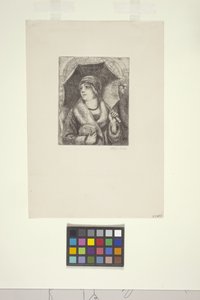 Şemsiyeli Shopper (gravür)