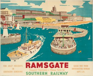 Bir Güney Demiryolu afişi Ramsgate reklamı by Kenneth Shoesmith and Verney L. Danvers