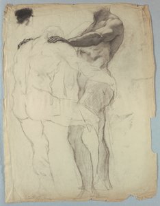 "Melekle Yakup Güreşi" için Figür Çalışması by Kenyon Cox