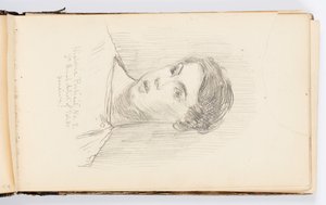 Sketchbook Sayfası: Tarihi Portre No. 3 (Otoportre) by Kenyon Cox