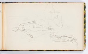 Sketchbook Sayfası: Çıplak Kadın Figürleri by Kenyon Cox