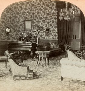 Başkanlığın misafir odası, Lord Roberts genel merkezi, Bloemfontein, Güney Afrika, 1900. by Keystone View Company