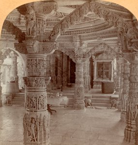 İç, Dilwara Tapınağı, Abu Dağı, Hindistan, 1901. by Keystone View Company