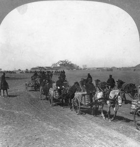 Japon askeri ulaşım treni, Mançurya, 1906 by Keystone View Company