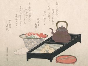 Çay Gereçleri ve Kek Kasesi, 19. yüzyıl. by Kikugawa Eizan