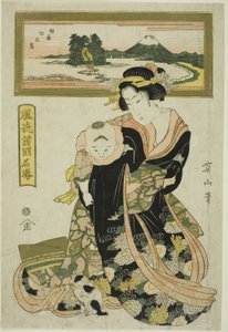 Enoshima üyesi Sagami P Rovinse (ham sake Enoshima), f teori Teserie s "Egan t Fanet s Pa back s üyesi Tevari King s P Rovinse s (Fru ülkelerinin ünlü yeri)" by Kikukawa Eizan