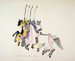 Bir Hint At Dansı (tuval üzerine pigment)