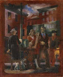 Scenes of New York--Greenwich Village (duvar resmi çalışması, Madison Square Posta İstasyonu, New York) by Kindred McLeary