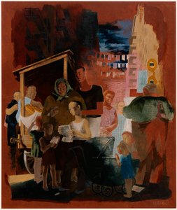 Scenes of New York--Lower East Side (duvar resmi çalışması, Madison Square Posta İstasyonu, New York) by Kindred McLeary
