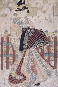 Tama-Ya'nın Tsukioka'sı, Güzeller ve Çiçeklerin Üç Parçası (renkli tahta baskı)