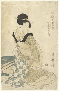 Ev cazibesi Nyobo no aiko (nesne üzerindeki başlık) Beş zarif tılsım (seri başlığı) Furyu goaiko (nesne üzerine seri başlığı) by Kitagawa Utamaro (attributed to)
