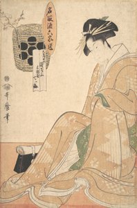 18. yüzyılın sonları ile 19. yüzyılın başlarında bir fahişe. by Kitagawa Utamaro