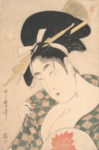 18. yüzyılın sonları ile 19. yüzyılın başlarında bir fahişe. by Kitagawa Utamaro
