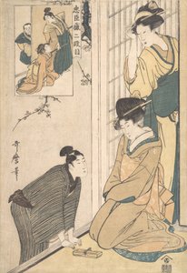 Bir Evin Kenarında Bir Genç Adam, 18. yüzyılın sonları ve 19. yüzyılın başlarında. by Kitagawa Utamaro