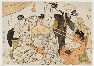Boyun çekme oyunu by Kitagawa Utamaro