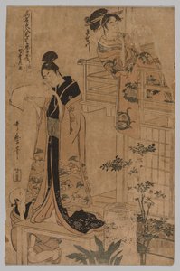 Ünlü Güzellerin On İki Yaprakta Canlandırdığı Sadık Hizmetçilerin Deposu serisinden VII. Perde by Kitagawa Utamaro