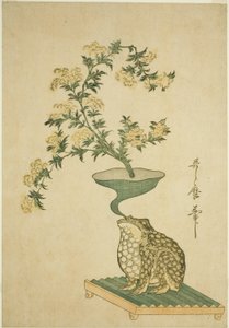 Kediotu (Ominaeshi) ve Çin Çan Çiçekleri (Kikyo) Aranjmanı by Kitagawa Utamaro