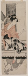 Teknede Çift by Kitagawa Utamaro