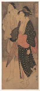Akşam Duşunda Çift, c. 1800 by Kitagawa Utamaro