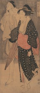 Akşam Duşunda Bir Çift..., yakl. 1800. by Kitagawa Utamaro