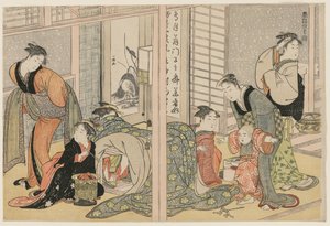 Dört Mevsimin Zarif Zevkleri, c. 1782. by Kitagawa Utamaro