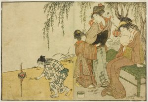 "Resimli Kitap: Dört Mevsim Çiçekleri (Ehon shiki no hana)" adlı resimli kitaptan Havai Fişeklerin Keyfini Çıkarmak, cilt. 1 by Kitagawa Utamaro