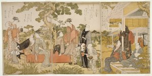Bahçede Serinliğin Tadını Çıkarmak by Kitagawa Utamaro