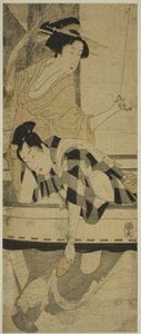 Köprünün Altında Balık Tutmak by Kitagawa Utamaro