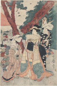 Futamigaura Plajı yeni yılda by Kitagawa Utamaro
