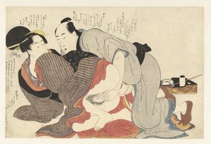 evli adam ve dul Negai no itoguchi (dizi adı) by Kitagawa Utamaro
