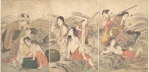 Kız Balıkçılar ve Yıkananlar, 1791. by Kitagawa Utamaro
