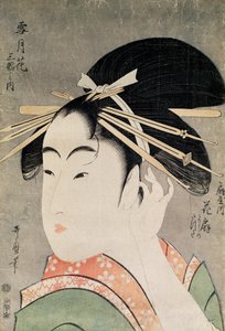 Bir Kadının Başı (renkli tahta baskı) by Kitagawa Utamaro