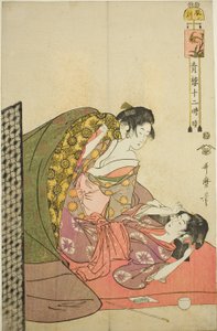Ejderhanın Saati (Tatsu no koku), "Yoshiwara'da On İki Saat (Seiro juni toki tsuzuki)" serisinden by Kitagawa Utamaro
