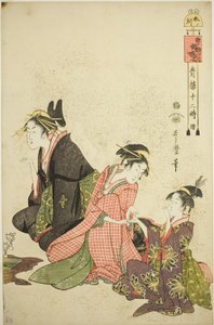 Kata r f te shee picture p (koyun ülkesi), flora serisi s "ter ve metod rs üyesi Yoshiwara (bambu vapurunun devamı)" by Kitagawa Utamaro