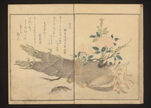Bambu sürgününde köstebek kriket ve kulağakaçan by Kitagawa Utamaro