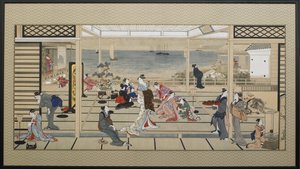Dozo Sagami'de Ay Işığı Şenliği, 18. Yüzyılın Sonları. by Kitagawa Utamaro