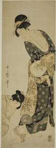Anne ve Çocuk by Kitagawa Utamaro