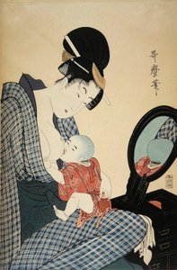 Anne ve Çocuk, 1797. by Kitagawa Utamaro